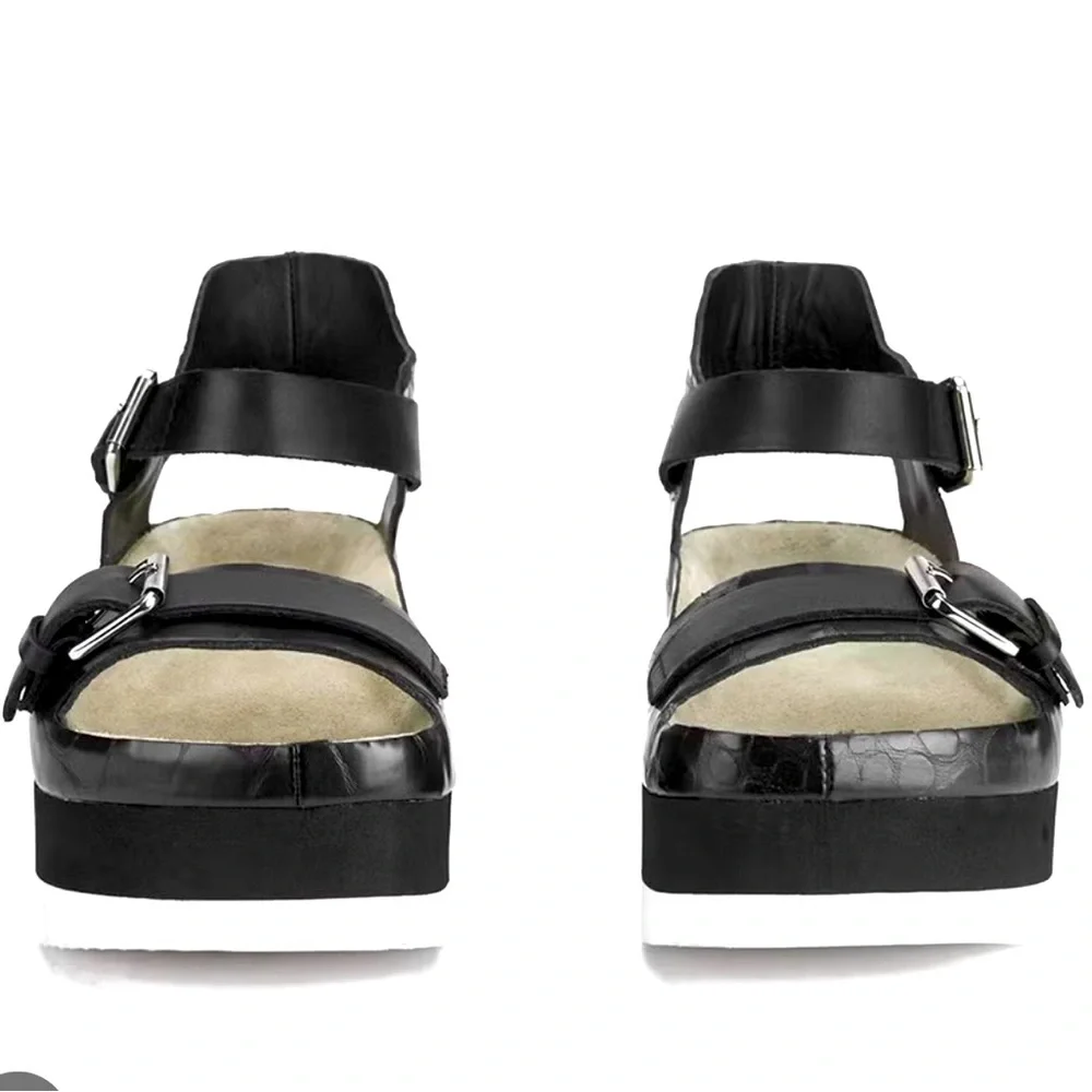 NWT ASH Women's Vera Flatform Leather Sandals. Size 40 - Picture 3 of 10